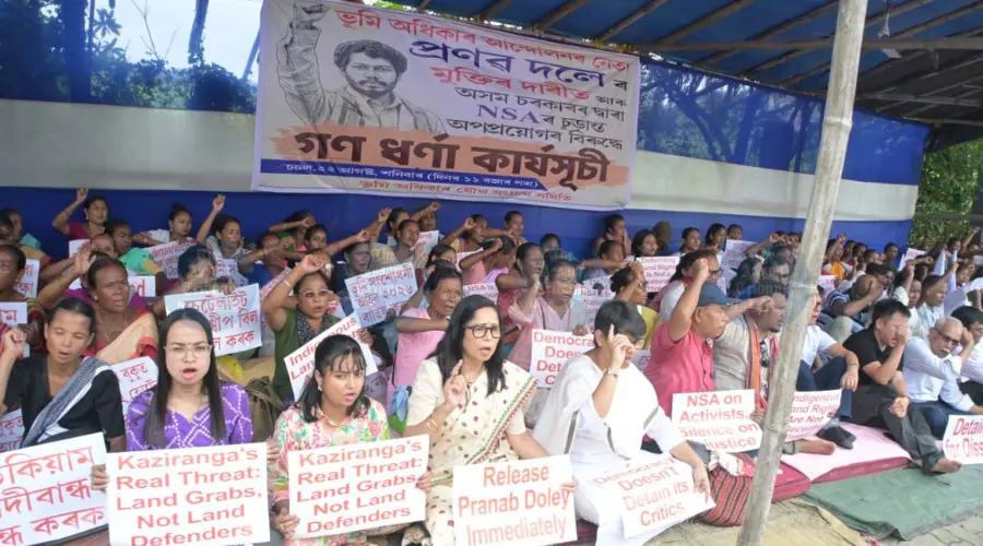 Opposition sit-in demands release of Assam activist Pranab Doley