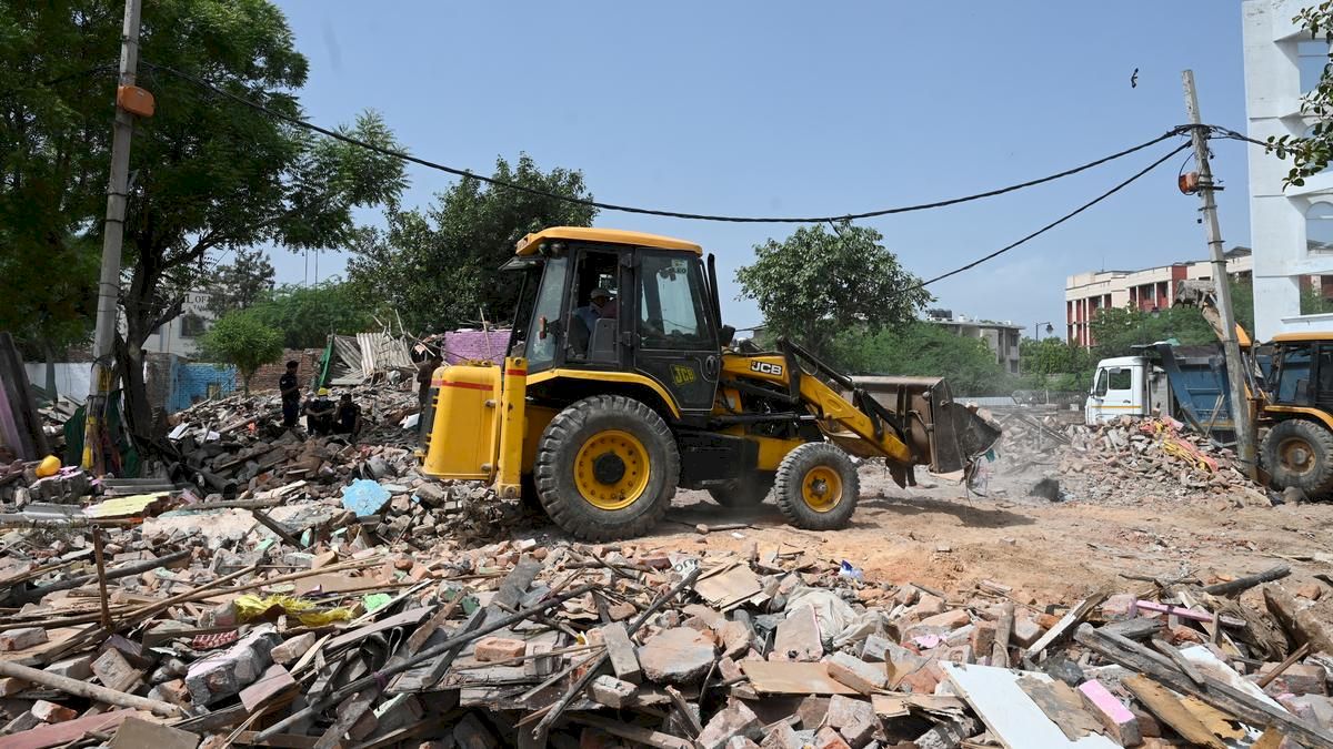 MCD begins demolition drive at Bhalswa Dairy colony in Delhi