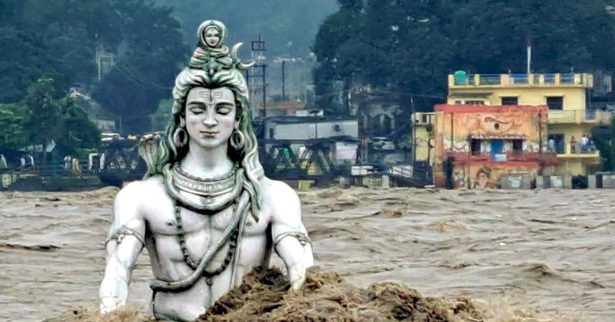 Ganga Swells, Submerges Parmarth Niketan Ghat in Rishikesh