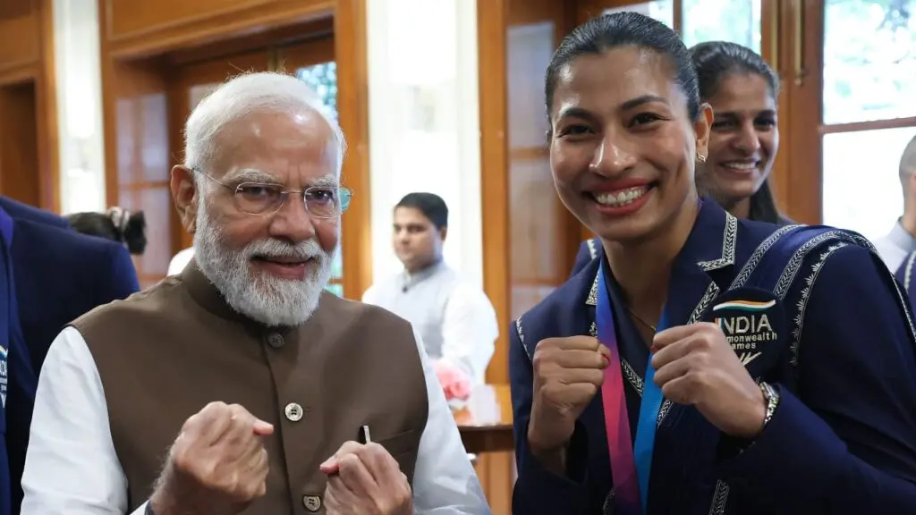 PM Modi lauds Lovlina Borgohain for flagging distorted India map