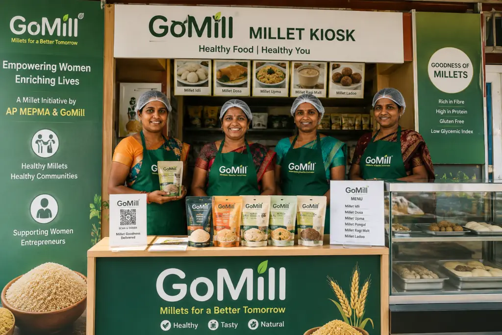 AP MEPMA joins GoMill to set up 100 millet outlets for SHG women