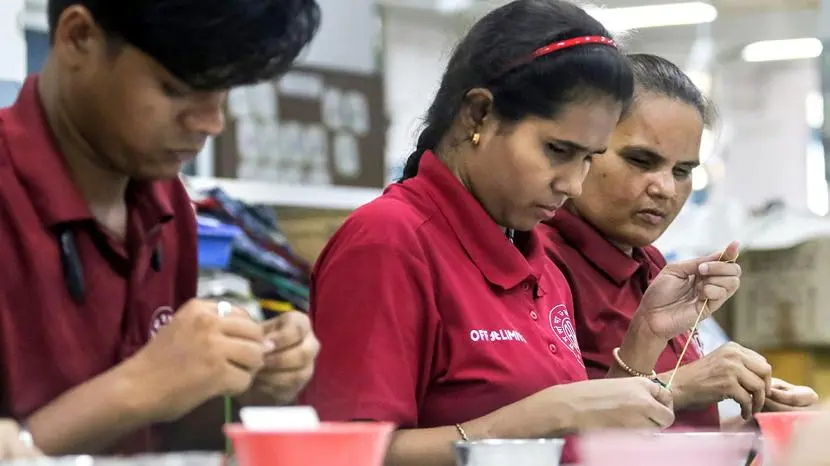 Blind students make rakhis in New Delhi for Raksha Bandhan