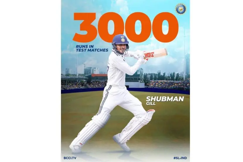 Shubman Gill becomes fourth-youngest Indian to 3,000 Test runs