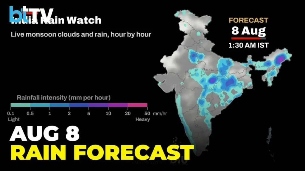 Monsoon tracker: heaviest rain over east India in next 24 hours