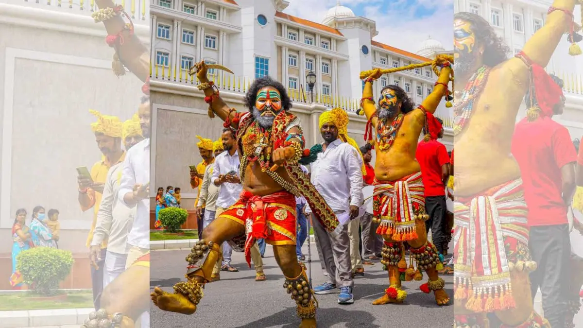 Potharaju, whip-wielding guardian, leads Telangana's Bonalu