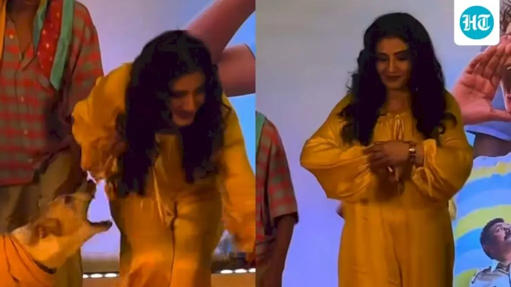 Raveena Tandon calmly dodges dog bite at Ohh My Dog screening