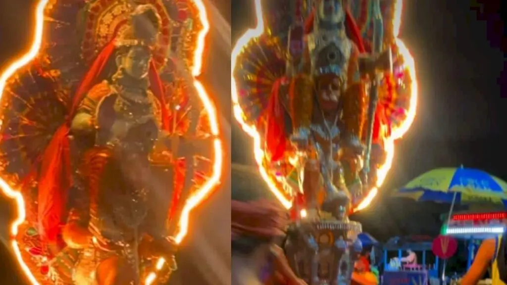 Giant glowing Hanuman idol carried in Sawan Kanwar Yatra video goes viral