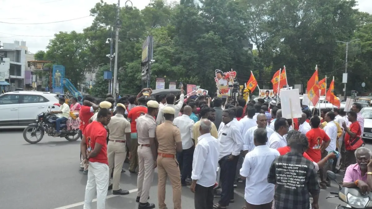 TVK march to Fort St. George stopped by Vellore police