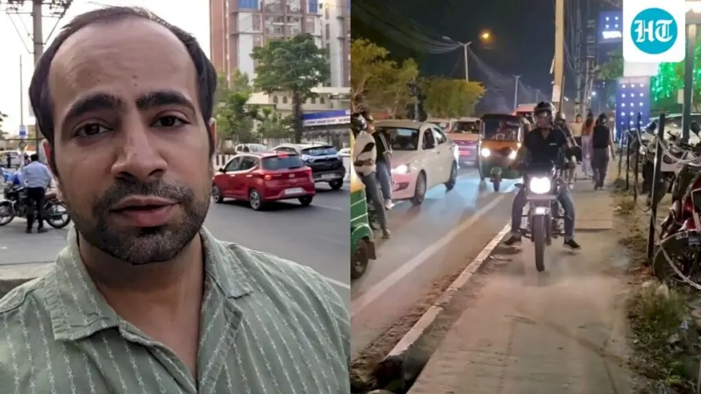 Bengaluru man's video shows footpaths blocked by poles, bikes, shops