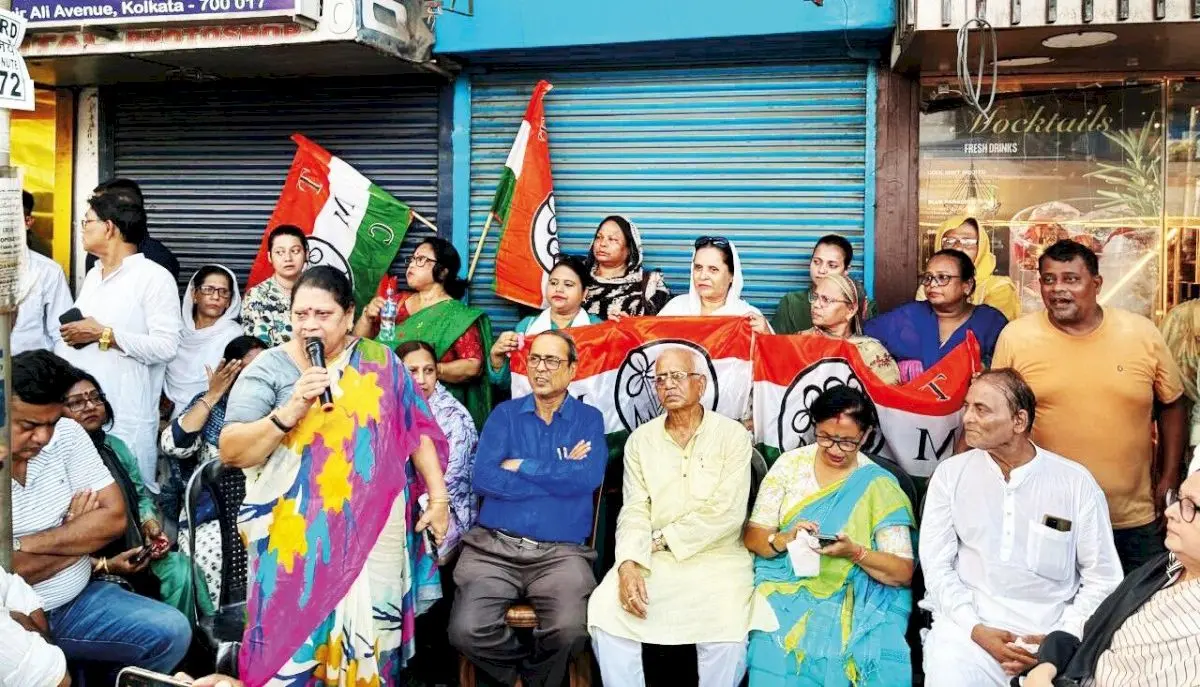 TMC protests eviction drive, accuses BJP of bulldozer politics