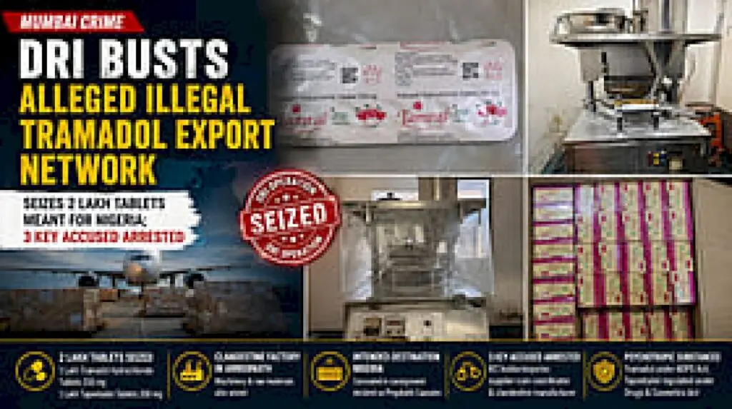DRI busts drug ring, seizes 2 lakh Tramadol tablets at Mumbai air cargo