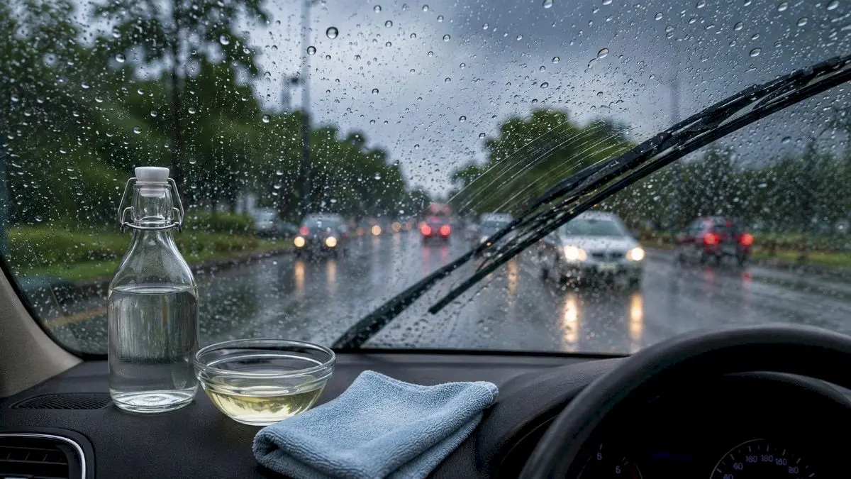 Vinegar can clean monsoon grime but not replace wipers
