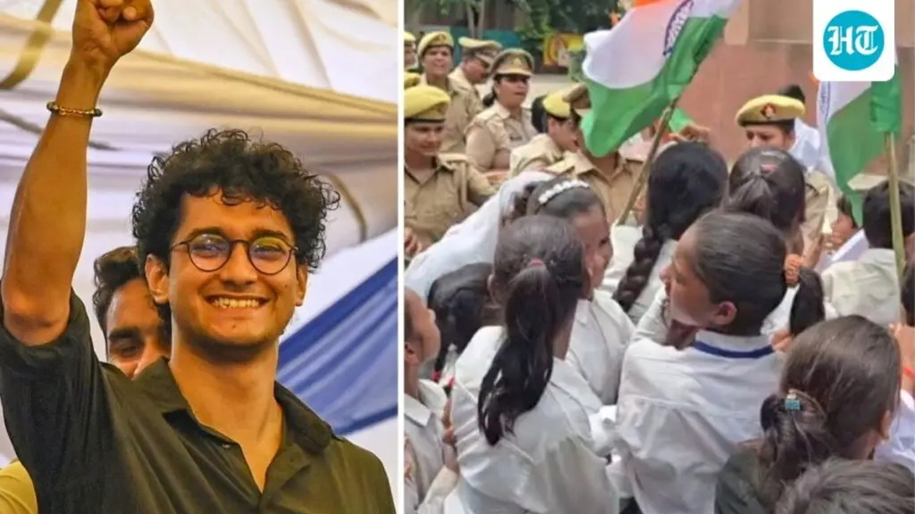 UP Gen Alpha children block Collectorate over road demand
