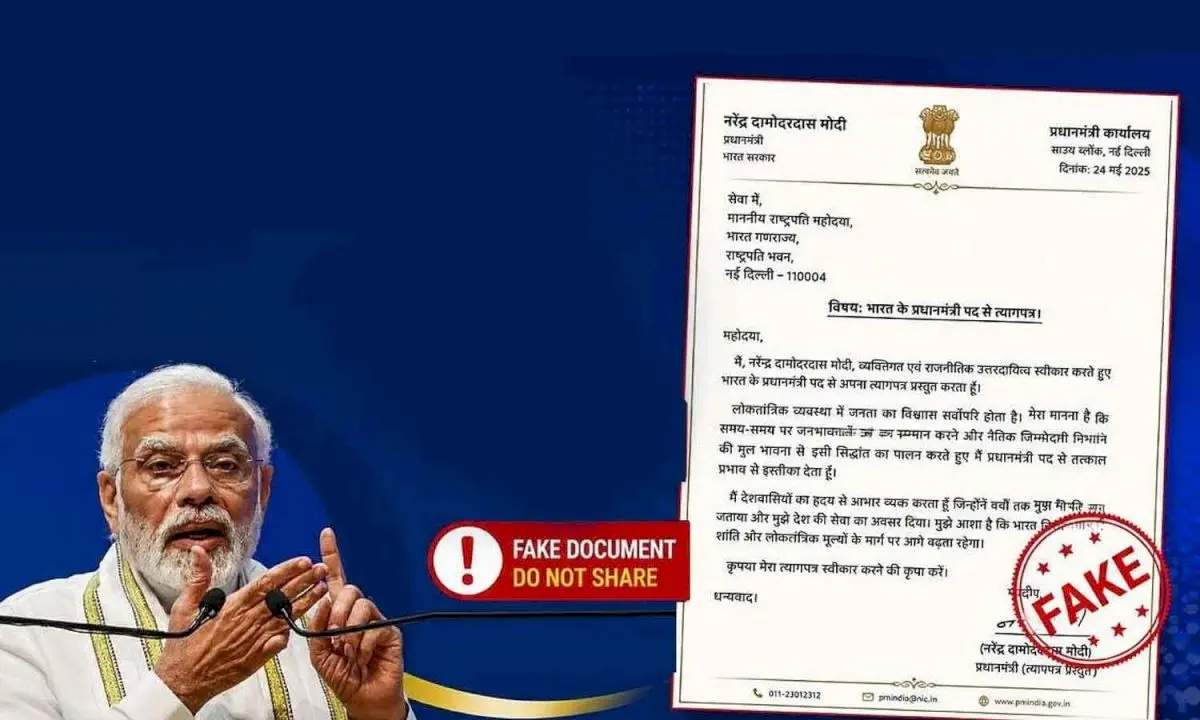 PIB debunks fake claim that PM Modi resigned