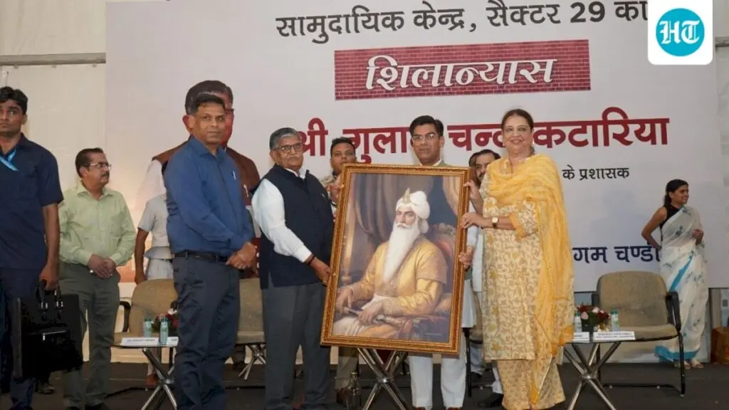 Gulab Chand Kataria lays foundation of ₹7 crore community centre in Chandigarh