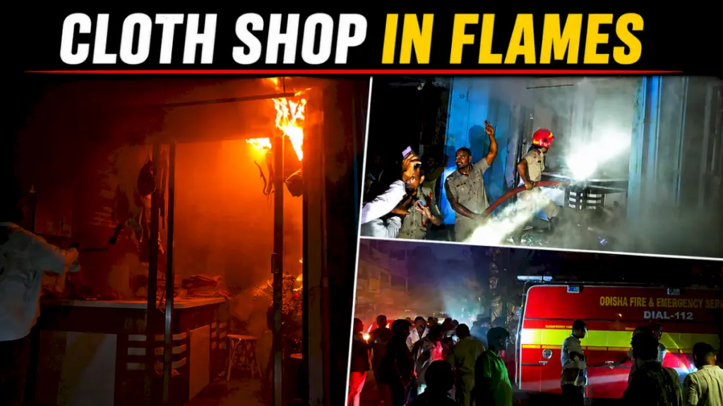 Major fire breaks out at cloth shop in Cuttack's Choudhury Bazar