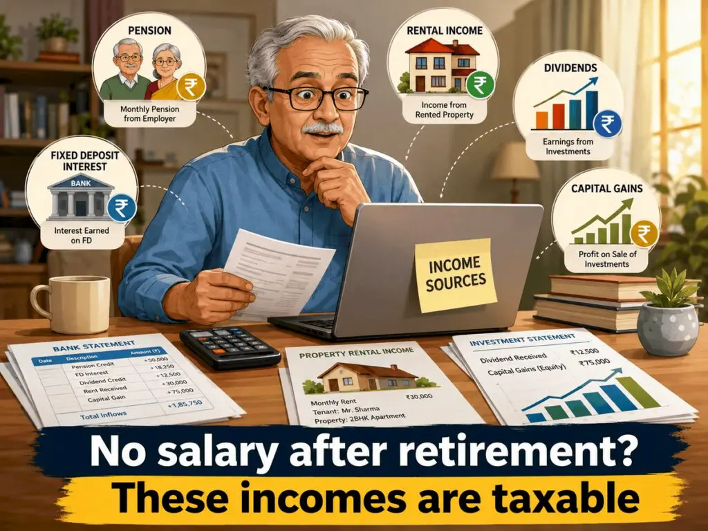 Pension, FD interest, rent taxable even after retirement