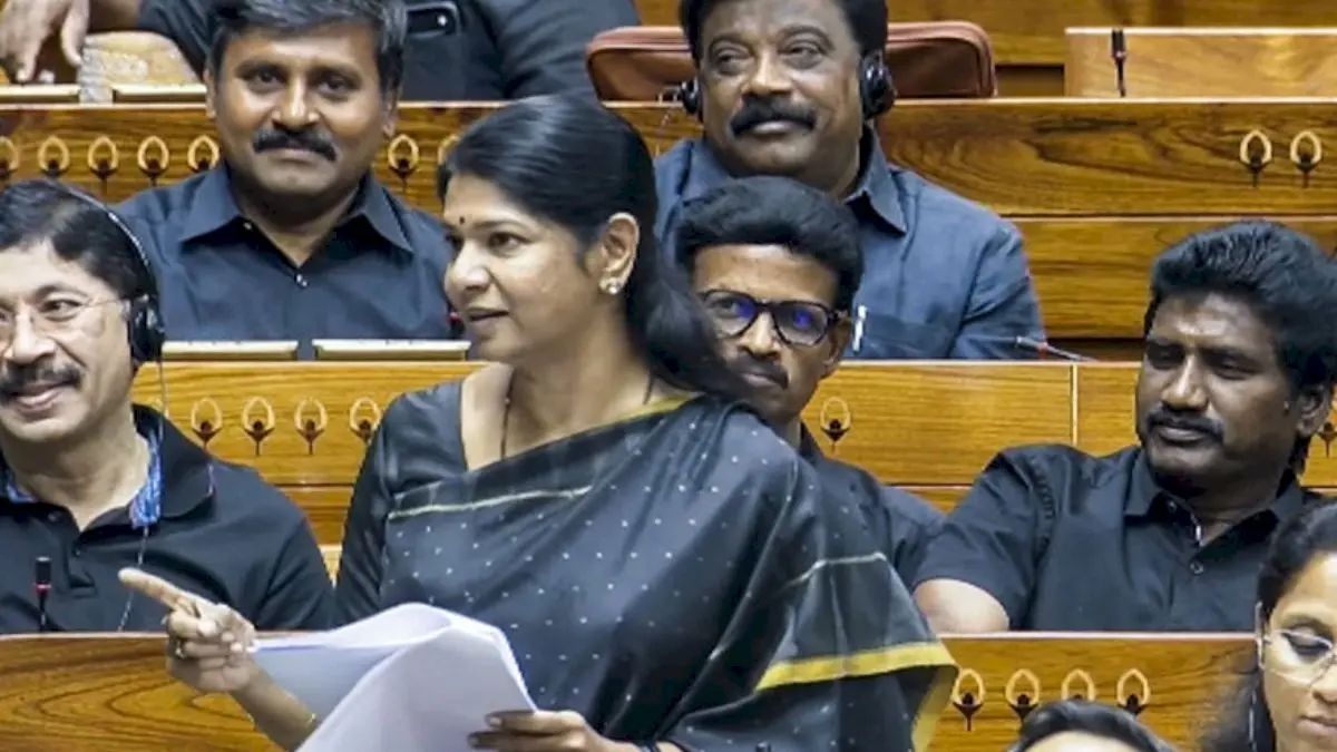DMK’s Kanimozhi joins Speaker’s tea meet, hinting at Delimitation Bill support