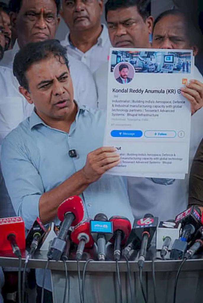 KTR alleges land grab by CM Revanth Reddy's brother's firm