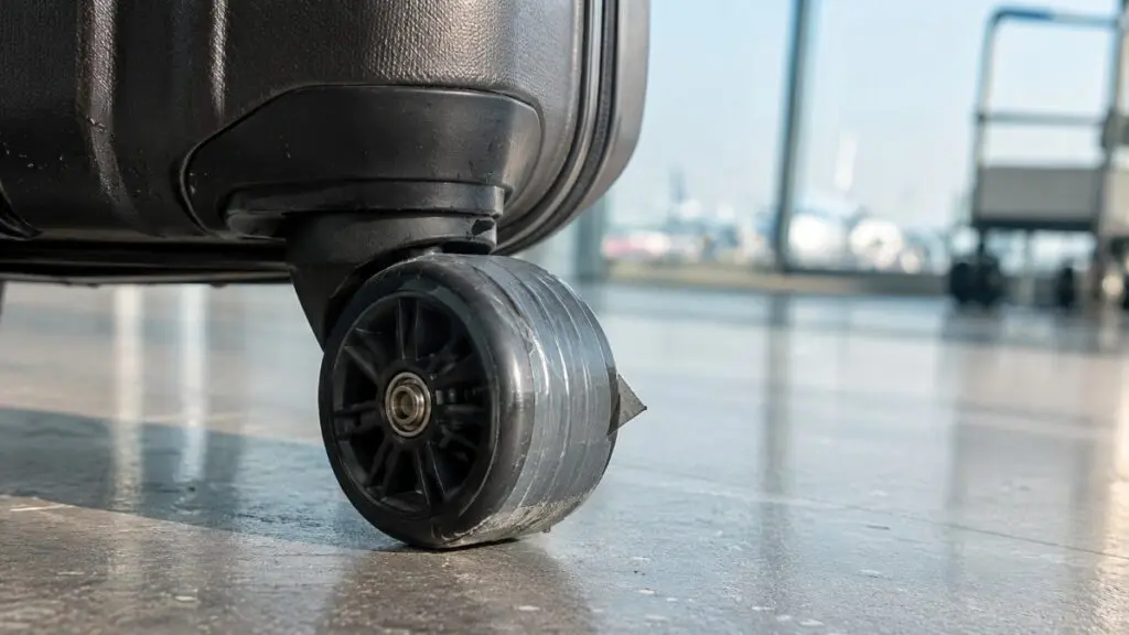 Taping suitcase wheels can cause more harm than good