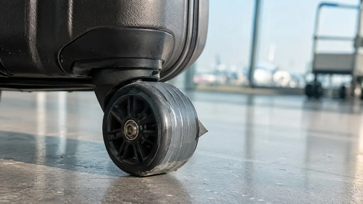 Taping suitcase wheels can cause more harm than good