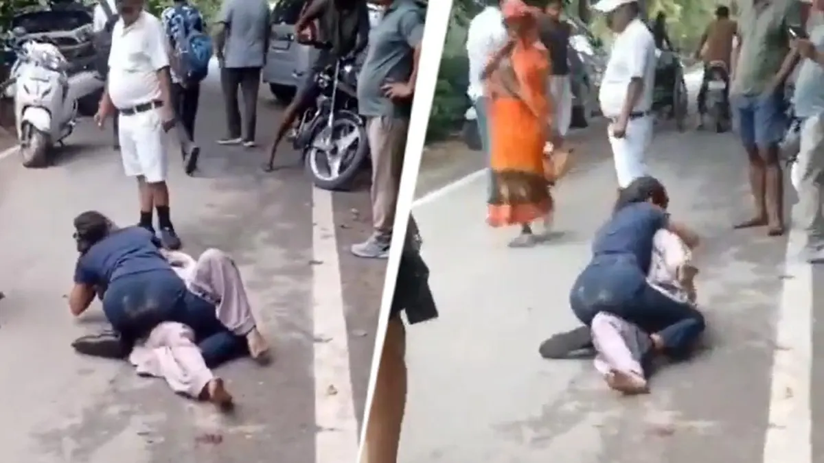 मेरठ में पति को दूसरी महिला के संग देख पत्नी ने किया हंगामा