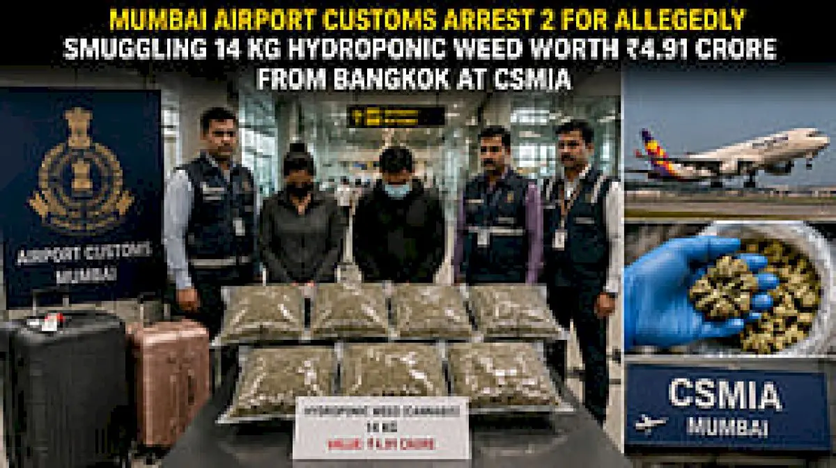 Mumbai Customs arrests two with 14 kg hydroponic weed from Bangkok