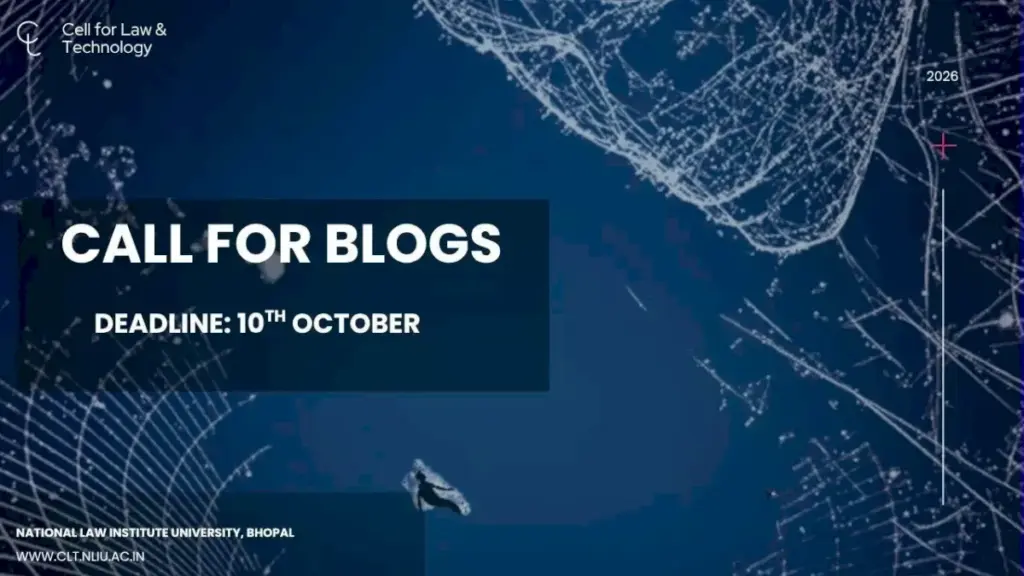 NLIU Bhopal law-tech blog invites submissions by Oct 2026