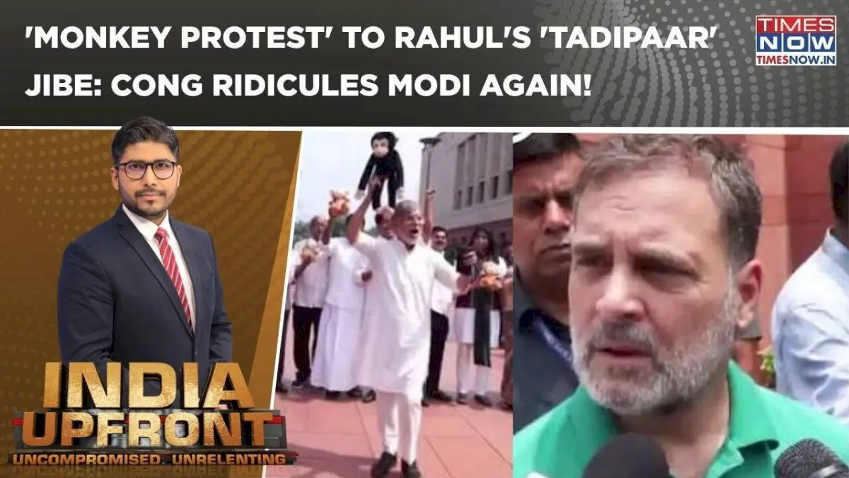 Rahul Gandhi's 'Tadipaar' jibe and Congress monkey protest spark row