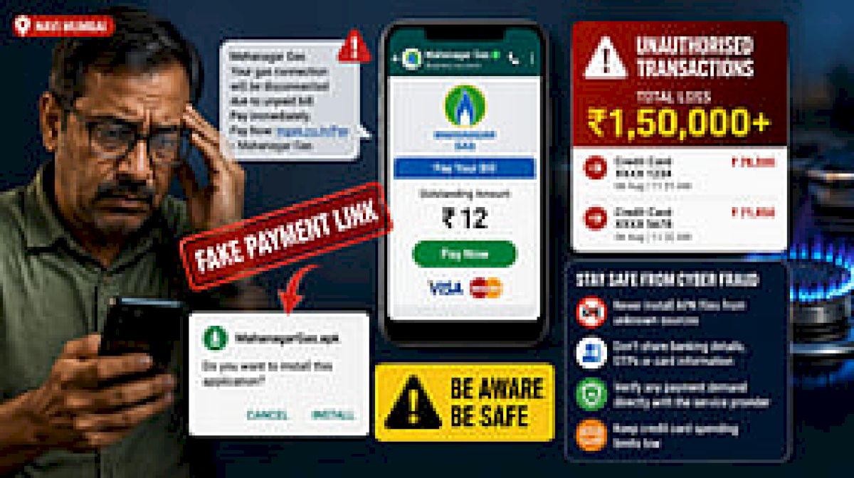 Navi Mumbai activist loses Rs 1.5 lakh in fake gas bill scam