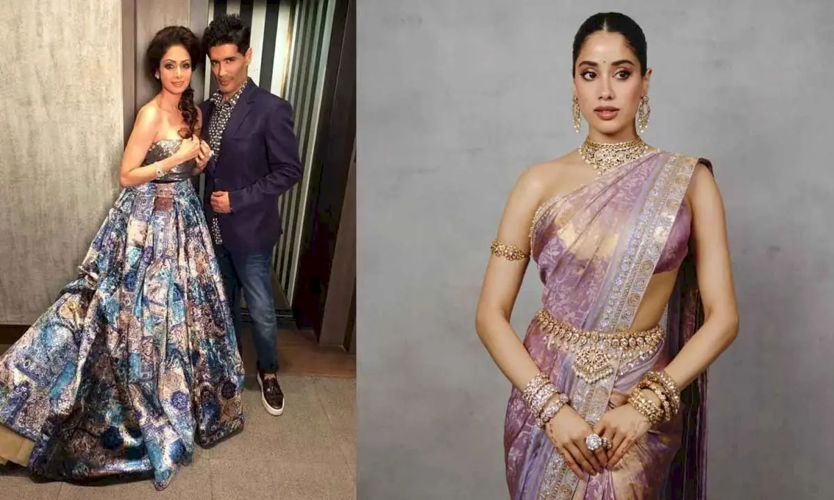 Manish Malhotra styles Janhvi Kapoor in Kanchipuram saree, recalls Sridevi