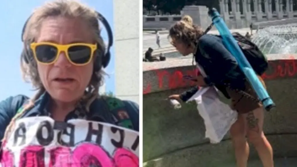 Woman charged with vandalising World War II Memorial in Washington