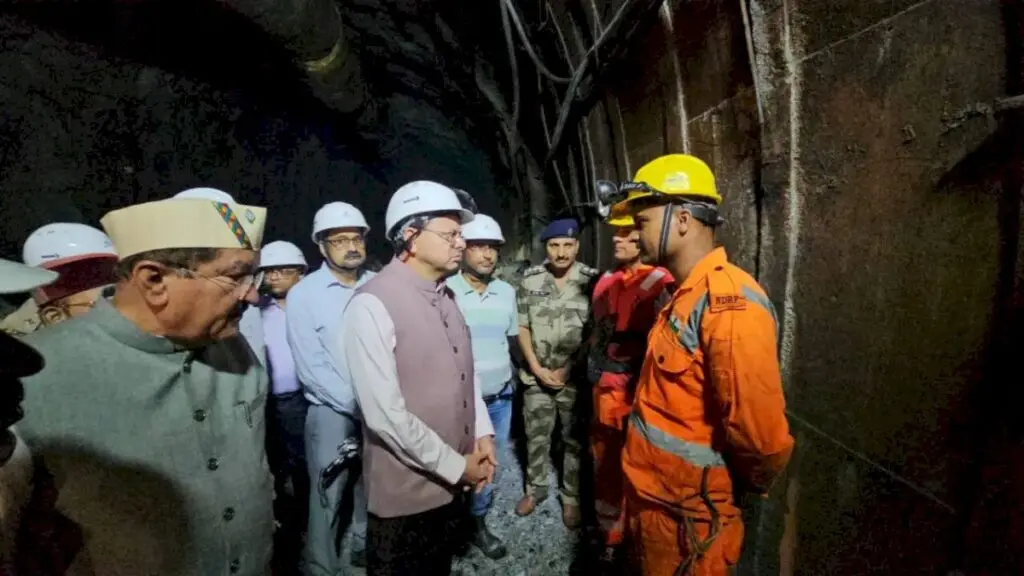 Uttarakhand CM Dhami inspects THDC tunnel accident site