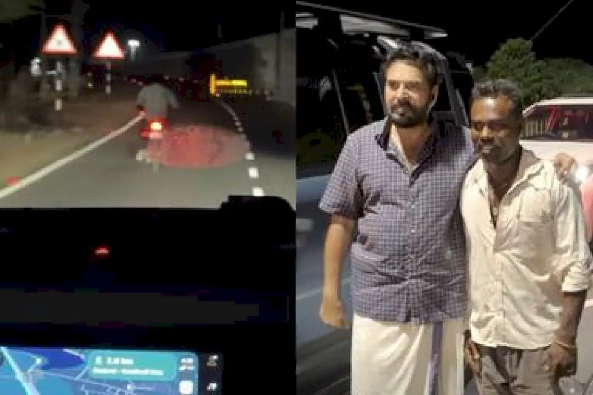Mammootty fan guides megastar through blocked TN highway