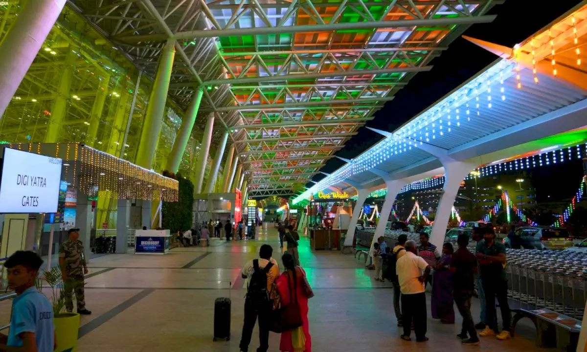 Chennai Airport Glows in Tricolour for Independence Day