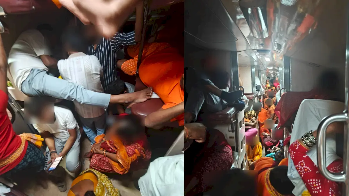 Viral Post Claims Ticketless Kanwariyas Crowded Bihar Train’s AC Coach