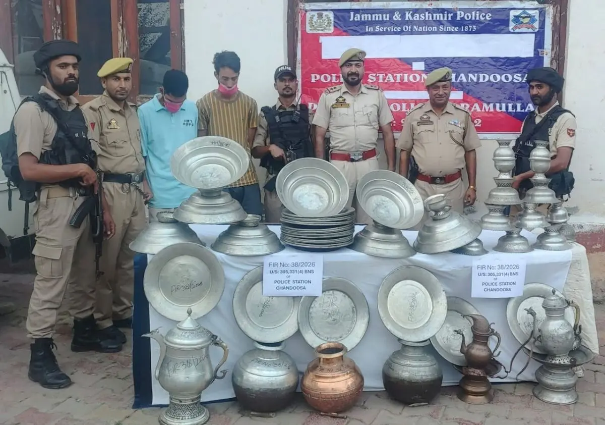 Baramulla police arrest two in house theft case