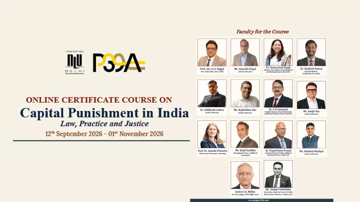 Project 39A Online Death Penalty Course Opens August 12