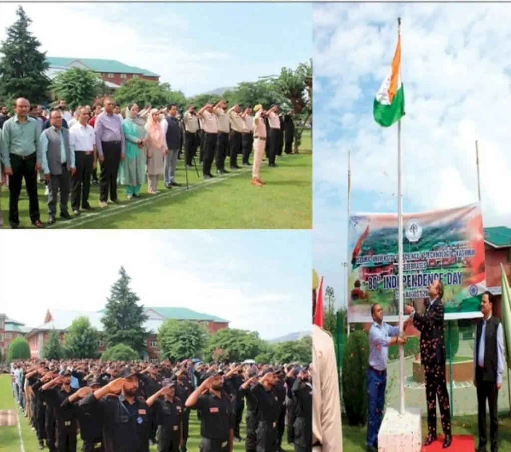 IUST, CUK VCs hoist flag on 80th Independence Day