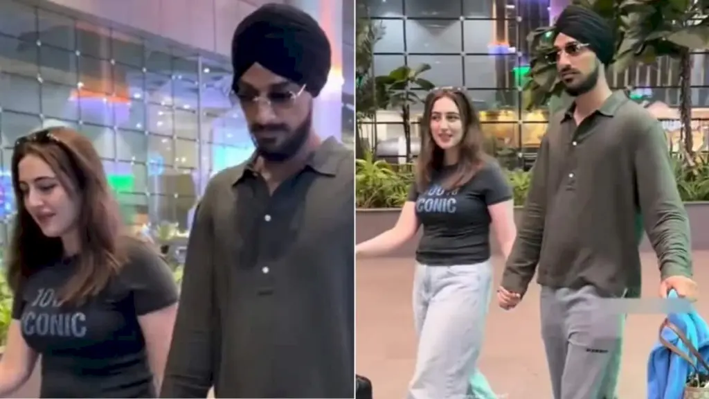 Arshdeep Singh quips at paparazzi during airport exit with Samreen Kaur