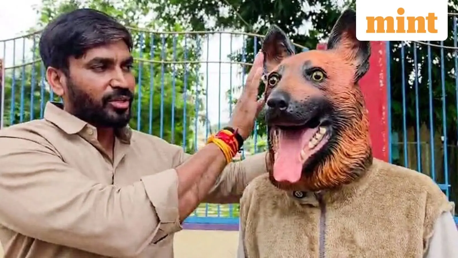 Man in dog costume protests stray dog issue in MP's Khandwa