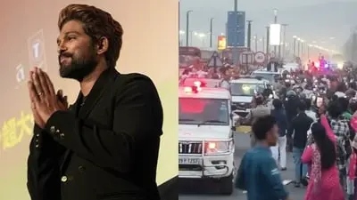Allu Arjun fans block Vizag streets, mob car for a glimpse
