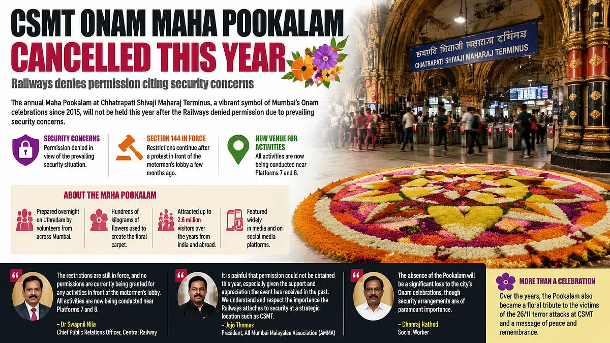 Railways deny security nod, Mumbai Onam floral carpet cancelled