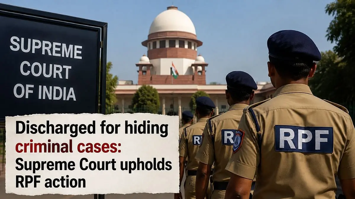 Supreme Court upholds discharge of RPF constables for hiding cases