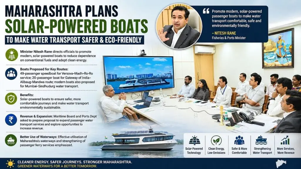 Maharashtra plans solar-powered boats for safer water transport