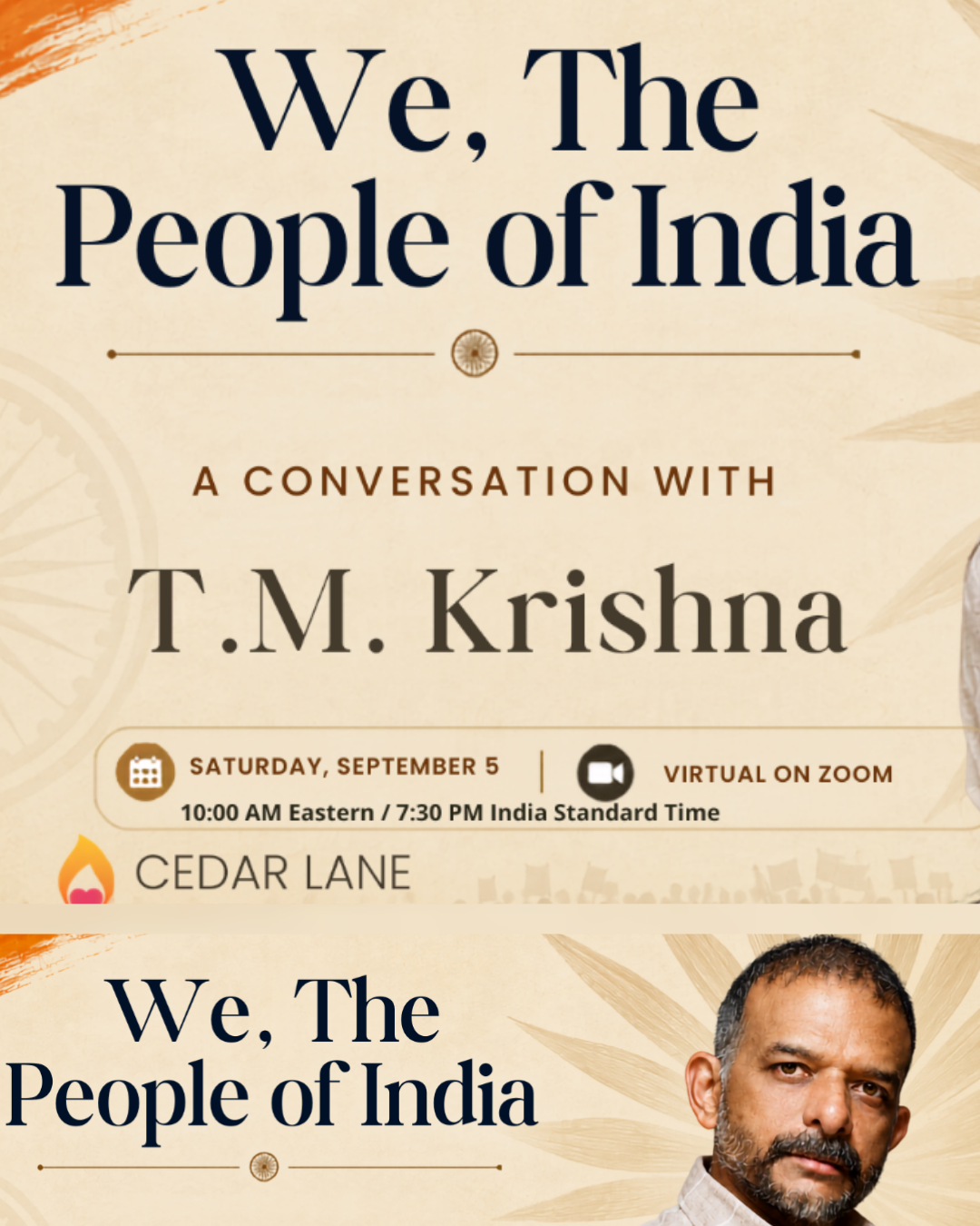T.M. Krishna to discuss Indian identity and democracy on Sept 5