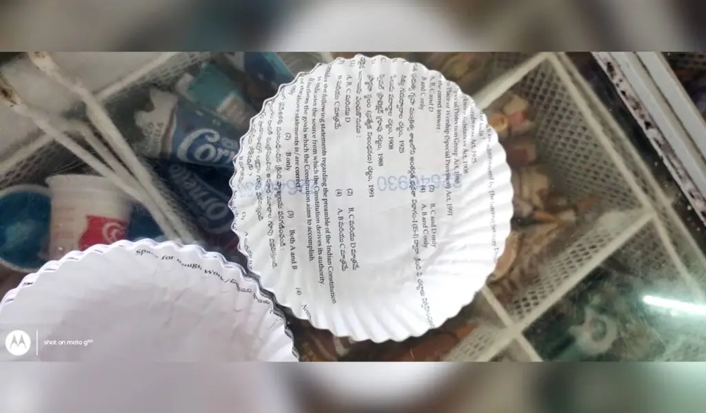 Telangana Group-III exam papers found as plates at bakery
