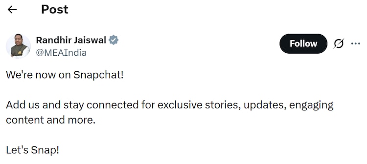 MEA Joins Snapchat as Modi Pushes Ministries Towards Youth Outreach