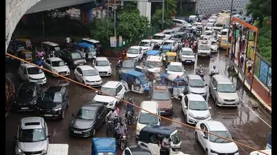 Rain, road cave-in, protest cripple Lucknow traffic