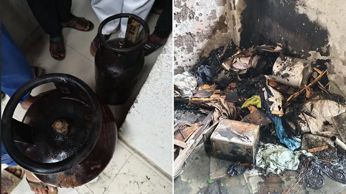 Three Injured in LPG Leak Fire at Airoli House